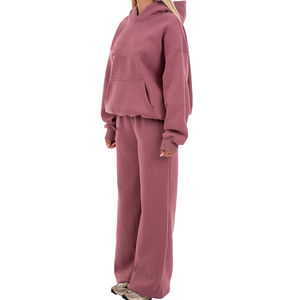 Ensemble de survêtement sportif pour femme, nouvelle collection, en molleton épais 420 GSM, personnalisé, confortable, deux pièces, vente chaude - Product Image 2