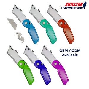 Couteau utilitaire professionnel pliant robuste à double lame rétractable 2-en-1, coupe-boîte de poche avec mécanisme de changement rapide de lame pour le bricolage - Product Image 5