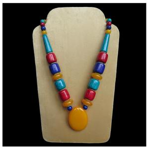 Collier de perles en résine géométrique à la mode avec chaîne de corde de couleur bonbon de style classique toutes les couleurs pour les amoureux - Product Image 2