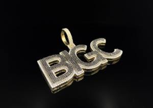 Pendentif Lettre BGC Ice Legacy Custom Iced CZ Ice Reaper en Argent 925 Plaqué, Micro-incrustation de Strass en Cristal, Coupe Brillante - Product Image 4