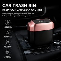 Poubelle de voiture, mini-organisateur étanche en PVC, ouverture à une touche, boîte de rangement intérieure anti-fuite