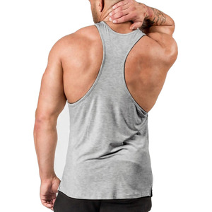 Débardeur sans manches en coton gris uni pour homme, col en V, style décontracté, respirant, 100% coton - Product Image 5