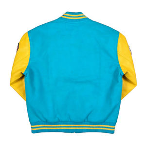 Chaqueta Varsity de Invierno para Hombre, Chaqueta Bomber de Forro Polar con Mangas de Cuero, Chaqueta Letterman con Logotipo Personalizado Bordado, Abrigo Streetwear - Product Image 3