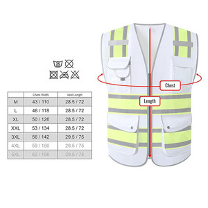 เสื้อกั๊กนิรภัยแบบ OEM บริการซิปด้านหน้า ไม่มีแขน คอตั้ง กระเป๋าหน้าลึก - Product Image 5