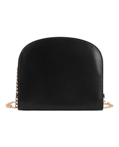 Sac bandoulière demi-lune élégant et durable pour femme avec fermeture éclair, sangle en cuir noir personnalisée et chaîne – OEM - Product Image 3