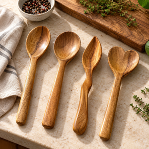 Cuchara de servir de madera hecha a mano con mango de resina, fabricante |   Utensilios de Cocina Personalizados al por Mayor, OEM, ODM - Product Image 6