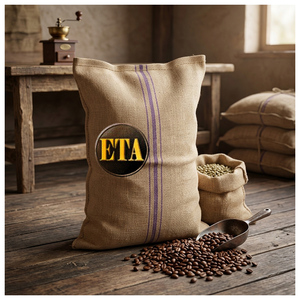 907184,7 milligrammes par sac, poids du sac 111,76 cm x 67,31 cm, sac en jute pour café, 8x8, 3 bandes bleues, 300 sacs par balle. - Product Image 1