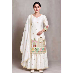 Ensemble de costume pour femmes de créateur avec broderie de paillettes à aiguilles multiples - Product Image 3