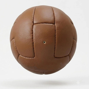 Ballon de football vintage en cuir de qualité supérieure, style rétro, artisanal, style antique, objet de collection, cadeau sportif personnalisé, à vendre - Product Image 2