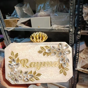Best Selling 2025 New Design Ladies Resin Evening Clutch <b>Bag</b> Luxury Fashion Casual Style Pearl <b>for</b> Parties <b>Weddings</b> Stone India - Product Image 1