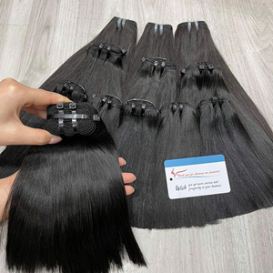 Cheveux naturels bruts, lisses comme des baguettes, en trame, double épaisseur, couleur naturelle, cheveux humains vietnamiens - Product Image 2