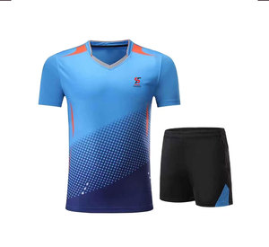 Maillot de tennis professionnel pour homme en tissu 100 % polyester respirant haute performance, coupe courte, séchage rapide, tenue de sport uniforme - Product Image 1