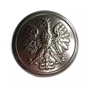 Boutons décoratifs écologiques haut de gamme en métal blanc, motif polonais, diamètre 22 mm, tige, 1928 - Product Image 1