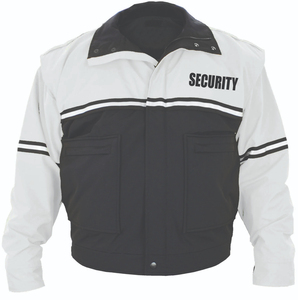 Veste de sécurité réfléchissante à col montant pour agent de sécurité, uniforme de travail, manteau d'hiver coupe-vent et imperméable, veste de patrouille de sécurité bleu-noir - Product Image 3