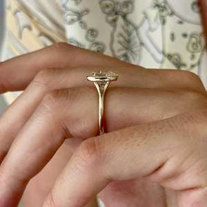 2.5 Carat OLD MINE Elongated Cushion Cut Lab Diamond <b>Split</b> Shank Bezel Set Solitaire <b>Ring</b> , 14K Gold Art Deco , IGI Certified - Product Image 4