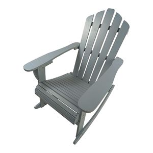 Walnut Adirondack <b>Rocking</b> <b>Chair</b> Reclining Wooden Outdoor Furniture - Product Image 4