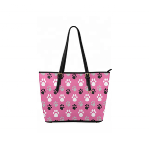 New Arrival 100% Cotton Pinky Paws Embroidered <b>Canvas</b> Tote Bag Reusable GOTS Certified Eco Friendly Large Travel Shoulder Bag - Product Image 1