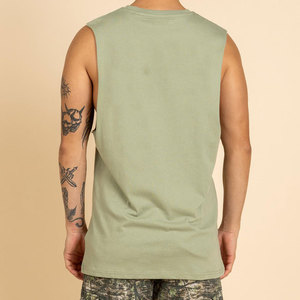 เสื้อกล้ามโพลีเอสเตอร์ผสมอีลาสเทน ระบายอากาศได้ดี สำหรับผู้ชาย สไตล์วินเทจ ถักแบบเรียบ ไม่มีโลโก้ ทรงหลวม ใส่สบายช่วงฤดูร้อน แขนเสื้อทรงหลวม - Product Image 2