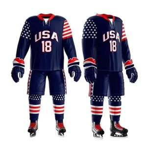 Uniforme de Hockey sobre Hielo de Poliéster, Venta Caliente, Precio Bajo, Impresión por Transferencia de Calor, Bordado, Unisex - Product Image 3