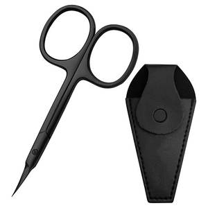 Ciseaux à cuticules en acier inoxydable pour droitiers, micro-dents unilatérales, extra-affûtés, légèrement courbés, outils de beauté durables - Product Image 1