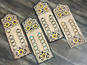 ที่แขวนผ้าพันคอหนังวัวแท้ทำมือแบบขายส่ง พร้อมห่วงหลายวงสำหรับจัดระเบียบตู้เสื้อผ้า แขวนตกแต่ง ทนทาน - Product Image 5