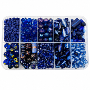 Top Quality TAGB <b>Blue</b> Crystal Lampwork & Glass Beads Set for DIY Bracelet Pendant <b>Necklace</b> Making Supplies - Product Image 1