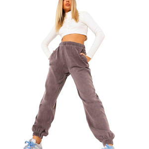Pantalones Deportivos Rectos de Cintura Alta para Mujer, Ecológicos, con Cierre de Cordón, Corte Regular, Largos, Lavado Químico, Estilo Vintage - Product Image 1
