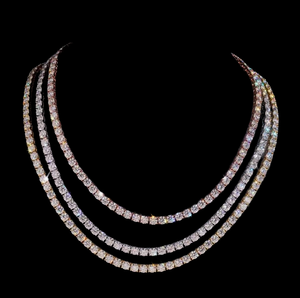 Collar de diamantes de plata de ley 925 con moissanita de corte redondo, joyería fina, brillo deslumbrante, accesorio de moda elegante y atemporal - Product Image 4