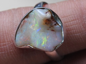 แหวนโอปอลออสเตรเลียธรรมชาติขัดเงา ของขวัญสำหรับเธอ เครื่องประดับแฟชั่นมาใหม่ - Product Image 5