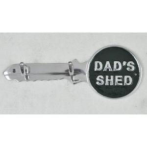 Dad's Shed Metal <b>Key</b> <b>Wall</b> <b>Hook</b> With 2 <b>Hooks</b> Novelty Design Heavy Duty <b>Wall</b> Mounted Tool Storage Shiny Polish <b>Hooks</b> & Rails - Product Image 4