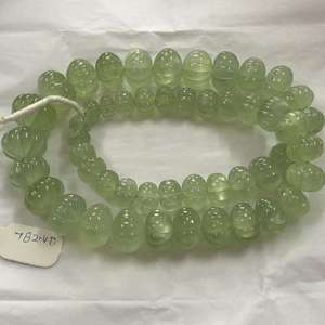 Perles de pierre naturelle de préhnite verte sculptées en forme de melon de 6 mm, 8 mm, 10 mm, certifiées IGI, pour la création de bijoux - Product Image 2