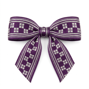 Ruban métallique Neelkamal Industries 25 mm violet foncé à motif argenté pour accessoires de mode, aménagement intérieur et design vestimentaire - Product Image 2