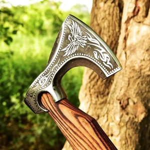 Hacha Vikinga Raven Forjada a Mano con Mango de Madera y Empuñadura de Cuero OEM ODM Venta al por Mayor Directo de Fábrica - Product Image 2