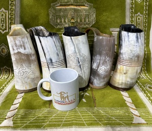 Mug en corne polie de qualité supérieure, étanche, motif culture viking, design animal, taille personnalisée, mug à bière très vendu, cadeau pour garçons d'honneur - Product Image 2