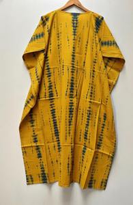 Caftán Tie Dye para Mujer, Largo hasta el Suelo, Ecológico, 100% Algodón, Corte Holgado, Cintura Natural, Estilo Casual de Verano, Boho, para Vacaciones - Product Image 6