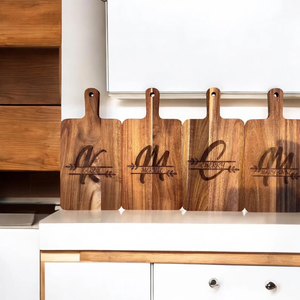 Planche à découper carrée en bois faite à la main avec poignée, épaisseur 2,0 cm, qualité artisanale supérieure, prix usine bas, vente en gros - Product Image 4