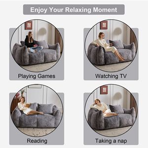 Divano Pouf Gigante Ultra Morbido e Soffice per Interni, Poltrona Oversize per Soggiorno, Chaise Longue con Imbottitura in EPS per Adulti - Product Image 5