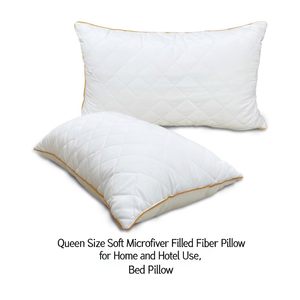 Oreiller minimaliste en microfibre solide et douce, garni de fibres, taille Queen, pour la maison et l'hôtel - Product Image 2