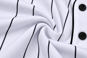 Camiseta de Béisbol Blanca a Rayas para Mujer, Manga Corta, Cierre de Botones, Transpirable, Uniforme Deportivo - Product Image 4