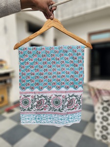 Hand Block Print Cotton <b>Sarong</b> Pareo Floral Beach Wrap Indian Printed <b>Bikini</b> Cover up Lightweight Breathable Long Summer Scarf - Product Image 3