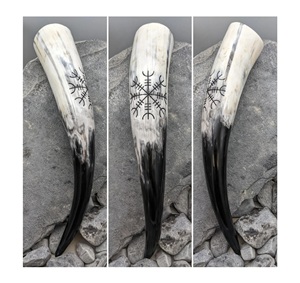 Indian Handmade Polished Eco-Friendly Buffalo Drinking Horns Natural Animal Style Viking Drinking Horns Engraving for Viking - Product Image 5