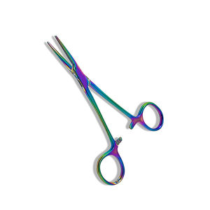 Pinces chirurgicales droites de qualité supérieure, couleur arc-en-ciel, à verrouillage manuel, classe I, pour chirurgie générale, en acier inoxydable - Product Image 1