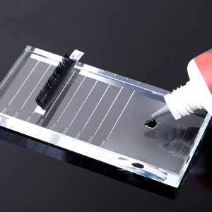 Clear Glass Eyelash Tile with Glue Jade Stone Slot <b>Lash</b> <b>Extension</b> Palette Holder Printed Scale <b>Lash</b> Strip Board Organizers - Product Image 4