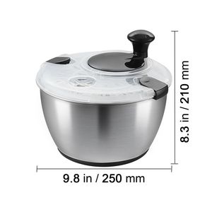 Centrifuga per Insalata in Acciaio Inox 304 da 4,75 Qt, Facile da Usare con Una Mano, Asciugatore per Verdure, Lavatrice e Asciugatrice per Lattuga per Uso Alimentare - Product Image 6