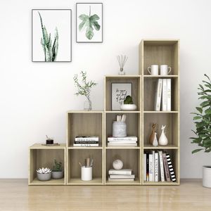 Ensemble meuble TV 4 pièces en bois d'ingénierie chêne Sonoma Étagères de garage - Product Image 1