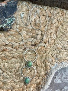 Natural Kingman Turquoise <b>Necklace</b> Handmade Sterling Silver Boho Southwestern <b>Statement</b> Jewelry Gift for Her - Product Image 4
