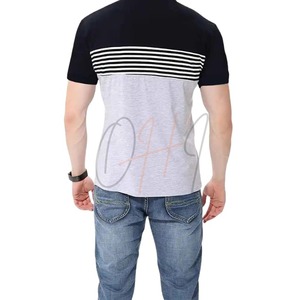 T-shirt décontracté pour homme à manches courtes, surdimensionné, avec panneaux tie-dye, col rond, 100% coton, été - Product Image 2
