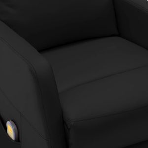 Fauteuil inclinable de massage en similicuir noir avec structure en contreplaqué et en fer - Product Image 6