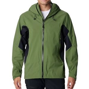 Chaqueta Impermeable con Capucha para Hombre, Chaqueta Cortavientos Informal para Exteriores, Cierre de Cremallera, Exterior de Poliéster, Chaqueta Softshell para Otoño - Product Image 1