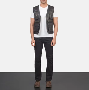 Meilleur gilet en cuir pour club moto homme, de haute qualité, anti-boulochage, excellent matériau. - Product Image 1